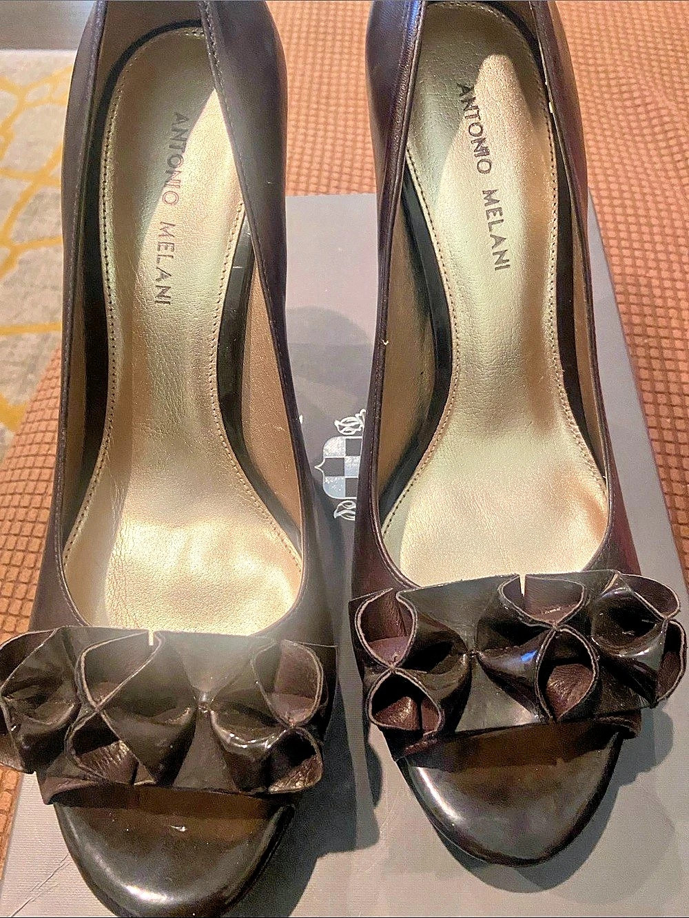 Antonio Melani Bow Platform Heels Brown US 11
